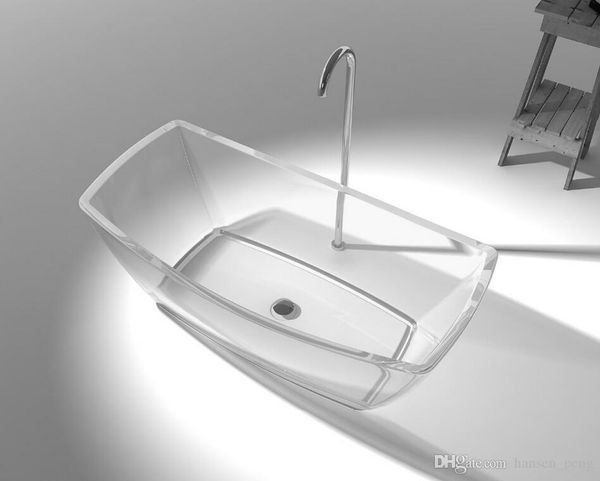 

1600x800x580mm High-End Resin Acrylic CUPC Approval Bathtub Oval Freestanding Solid surface stone Colored Tub RS65133, Clear