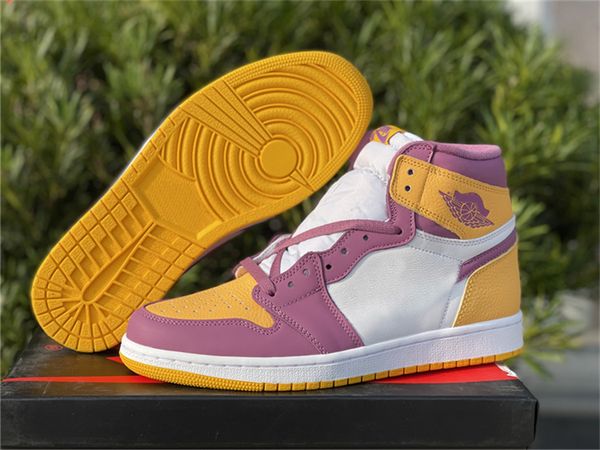 

authentic 1 high og brotherhood shoes university gold light bordeaux white mens 1s sports sneakers outdoor 555088-706 original