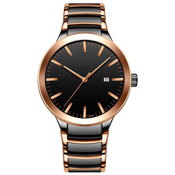 

mens dropshipping-reward sports watch waterproof luminous three beads solid steel band multifunctional chronograph calendar watchl1, Slivery;brown