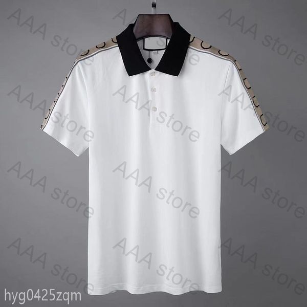 

5a 2021ss designer polo shirts men luxury polos casual mens t shirt snake bee letter print embroidery fashion high street man cc tee, White;black