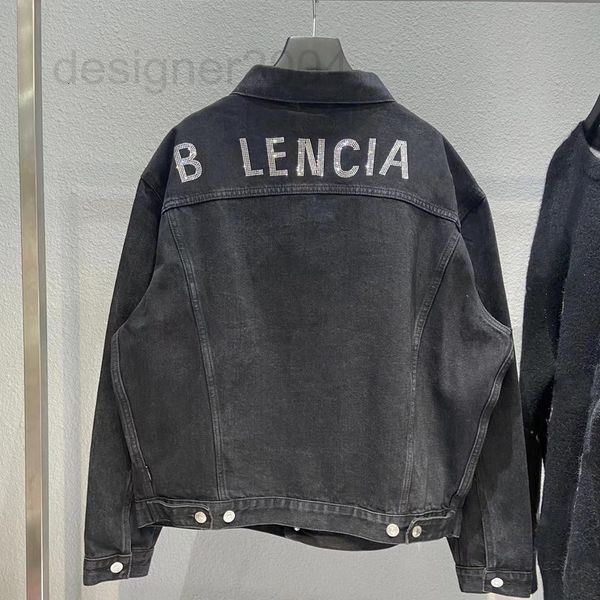 

men's jackets designer different from the market version fashion brand paris b home back drill men's and women's jeans jacket, Black;brown