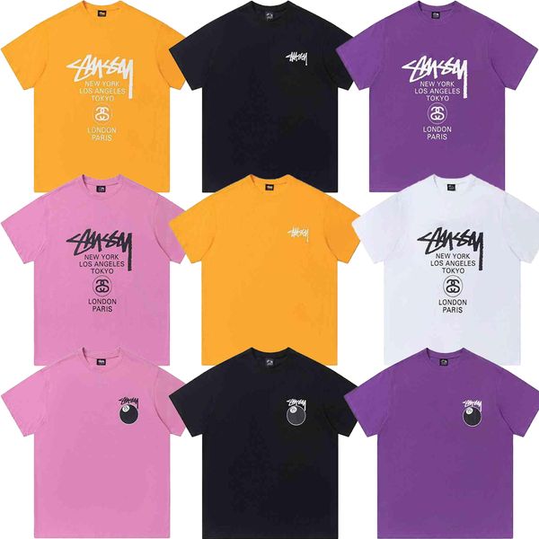 

designer luxury summer stusy classic letter printed t shirt fashion stussi mens and womens couple loose short sleeve tee various styles, White;black