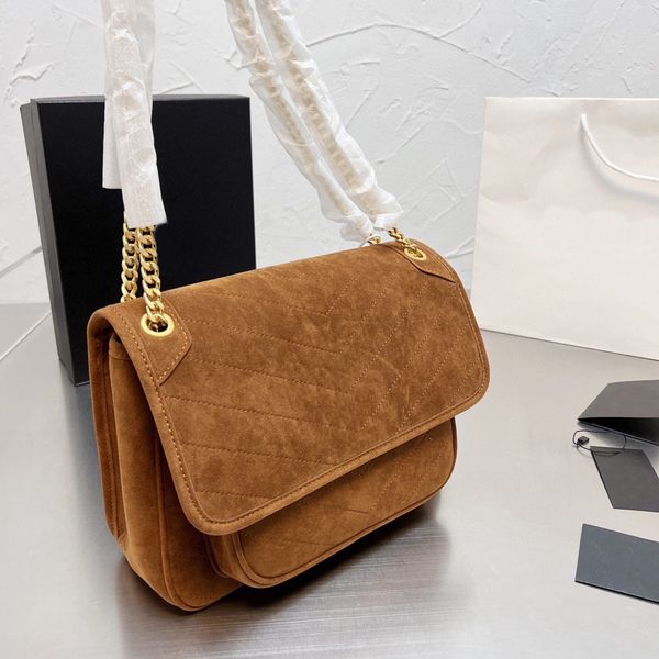 

designer female shoulder bag girl's messenger bag fashion lady's handbag genuine leather women purse with box