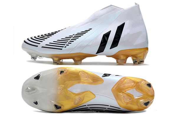 

shoe premium version ad predator edge geometric fg white men's soccer sneakers, Black