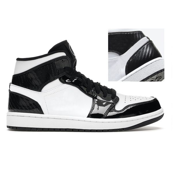 

jumpman 1 mens womens basketball shoes 1s high panda ts x fragment cream dark chocolate mid university blue dutch green pink s, Black