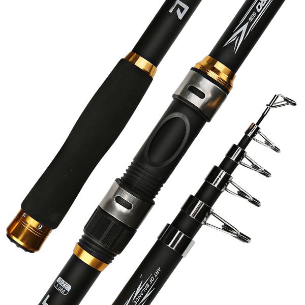 

telescopic spinning fishing rod fishing pole carbon fiber 2.1m 2.4m 2.7m 3.0m 3.6m for travel saltwater freshwater