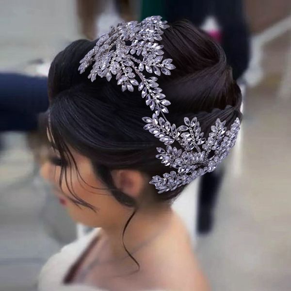 

new luxury bridal hair sticks tiaras headpieces for wedding jewelery birthday party headdress crown accessories wedding jewels brides jewell, Silver
