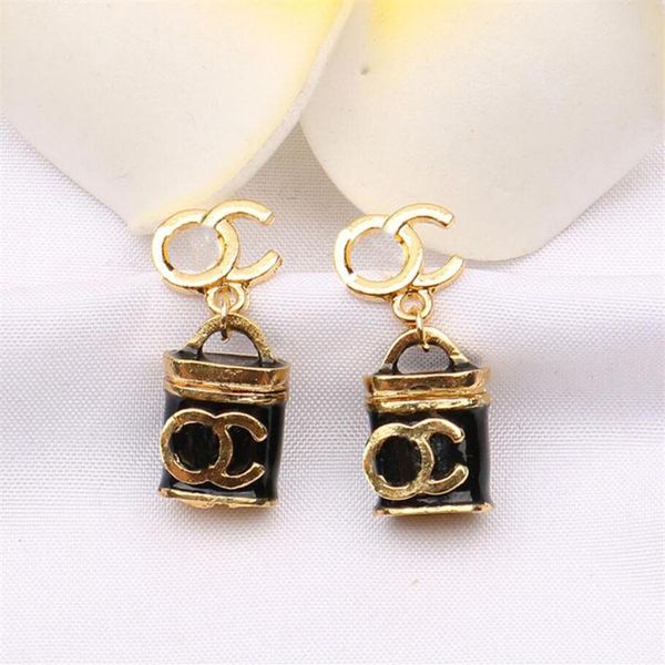 

2colors designer earrings ear stud designers 18k gold plated brand letters fashion women enamel earring wedding party jewerlry cla210q, Golden;silver