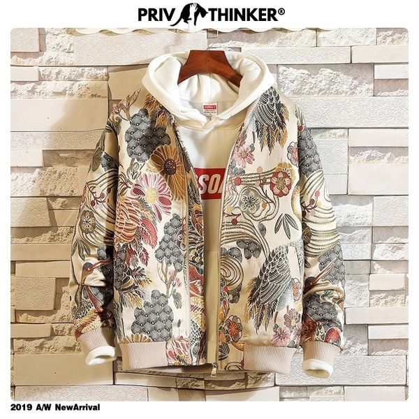 Privathinker Chinesischen Stil Stickerei Männer Jacken Kosten Hip Hop Streetwear Männliche Bomber Tattoo Jacke Vintage Herren ClothesMX191012