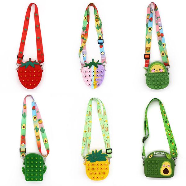 

fidget toys pop it 3d silicone small messenger bag decompression toy sensory releaser kids bubble releaser