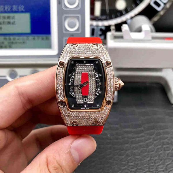 

swiss watches wine barrel watch richa mill series full automatic mechanical drill case tape female, Silver