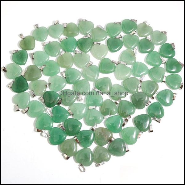 

charms jewelry findings components natural stone heart pendants green aventurine beads for making earring gem dhsko, Bronze;silver
