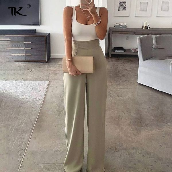 

color matching women sling loose jumpsuit high waist straight female casual jumpsuits summer fashion office ladies clothes 220412, Black;white