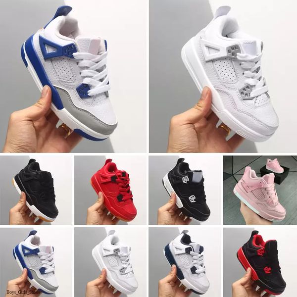 

men women kids shoes ps 4 4s infants sport sneakers fire red bred what the sail university blue royalty pure money basketball shoes men tfpa, Black