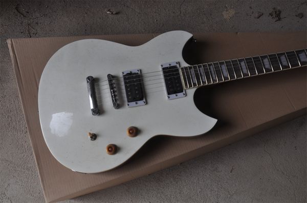 

retro white six string electric guitar we can customize all kinds of guitars