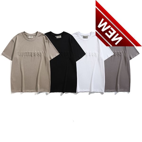

2022 new fashion brand fog double thread essentials chest relief letter leisure high street short sleeve t-shirt, White;black
