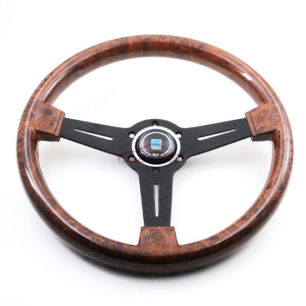 

350mm 14inches universal classic style wood wooden look nd car racing sport steering wheel