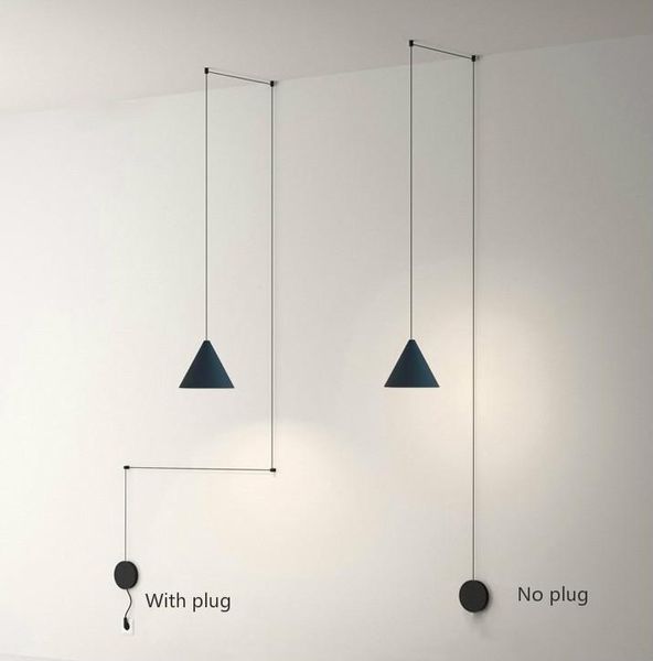 Kolye lambaları Modern Uzun Tel Tasarım LED Işıklar Oturma Odası için Geometrik Lamba Başucu Duvar Sconce Asılı Işık Fikstürlü