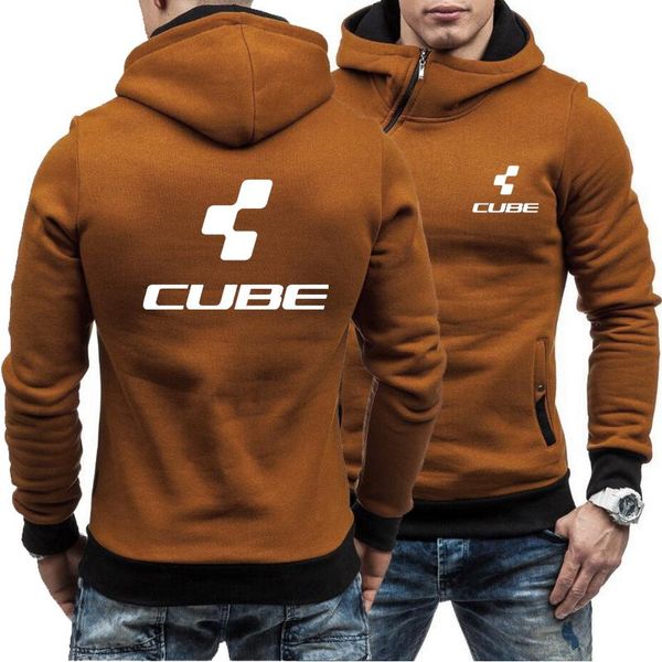 Erkek Hoodies Sweatshirtler Sonbahar/Kış Erkek Sweatshirt Cube Marka Kazaklık Sıradan Kazak Hardigan Diagonal Fermuarı Moda Joketmen