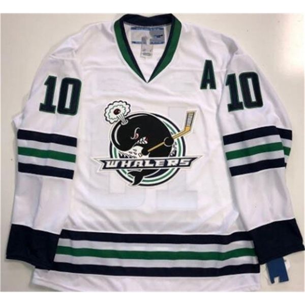 MCustomize Thr tage PREMIER WHALERS #10 TOM WILSON Hockey Jersey Ricamo Cucito o personalizzato qualsiasi numero di nome retrò