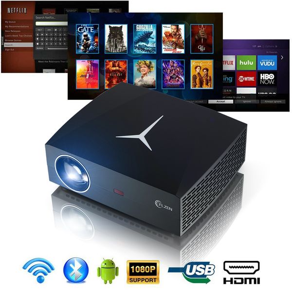 

5500 lumens android 1080p full hd wifi bluetooth home theater projector 4k 3d office presentation multimedia projector 300 inch max with usb