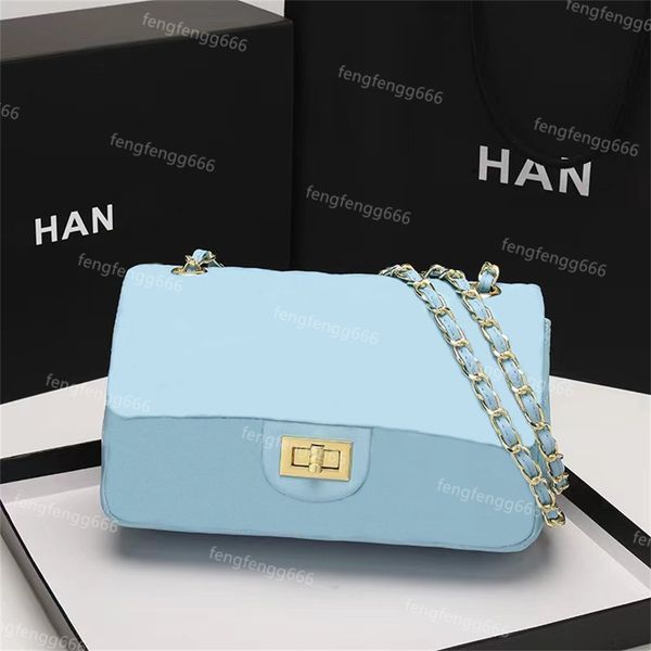 

designer double letter lady handbag gold chain shoulder wallet sheepskin leather envelope wallet handbag waist purse