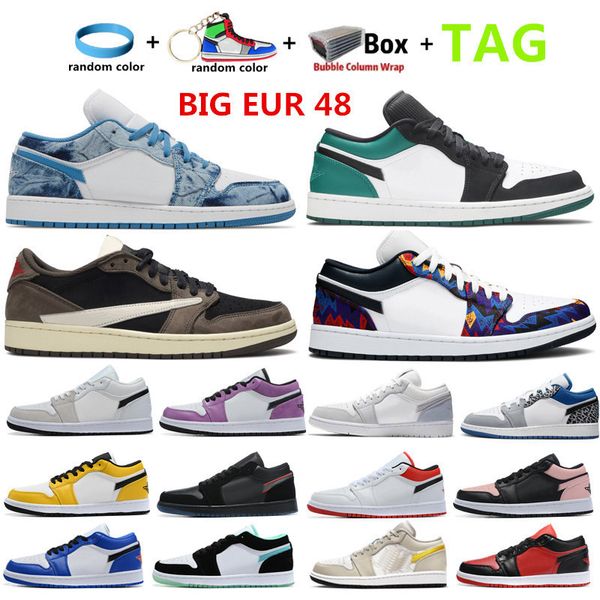 

shoes big eur 48 2022 low 1 1s men women basketball shoes black toe mocha unc green light chocolate tripe white smoke grey shadow washed den