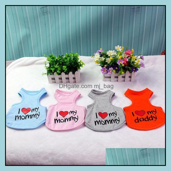 Dog Supplies Supplies Pet Home Garden Love Mommy Vest Puppy Summer adora vestuário de pelúcia como meu pai Mã