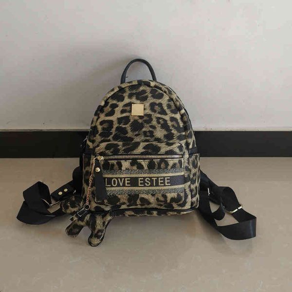 

50% off outlet online wholesale fashion classic leopard print personalized large capacity backpack popular trend bag schoolbag