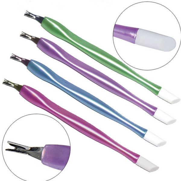 

cuticle trimmer pusher cuticles remover, rubber tip gentle on nail bed dead skin fork