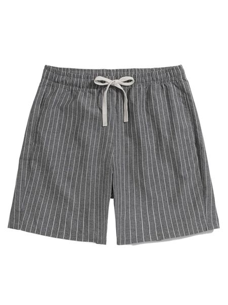

men striped print knot front shorts g58i#, White;black