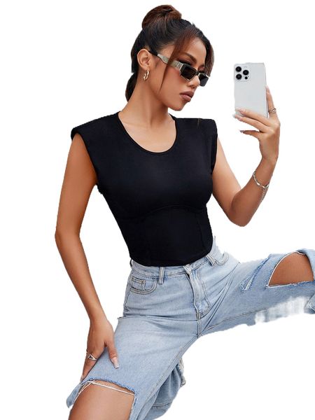 

shoulder pad tank g1ny#, White