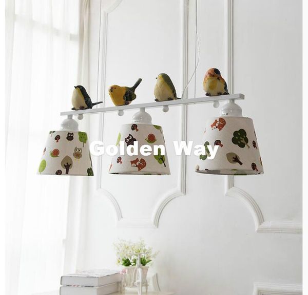 Lâmpadas pendentes LED L80cm Modern Nordic Style Creative Brief Lights Lights Bird Pássaro Personalizado Rústico fabarico rústico