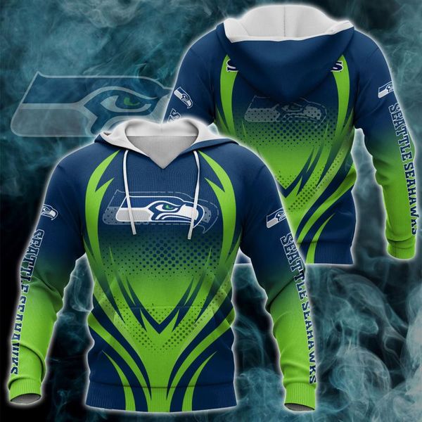 

men's hoodies & sweatshirts patchwork plaid casual street sweatshirt cartoon seahawks hoodiemen's men'smen's, Black