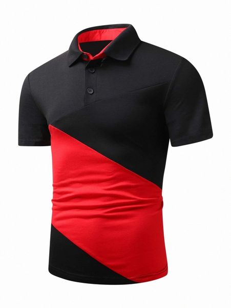 

men color block polo shirt 18zd#, White;black