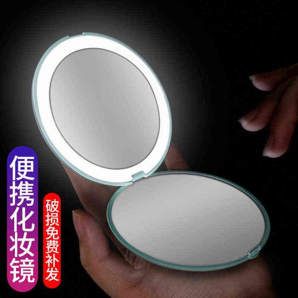 

factory outlet led vanity mirror with light foldable student portable hand-held fill amplifier size children ins style exquisite