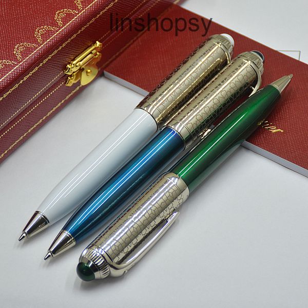 

promotion classic ballpoint pen stationery office colourful metal resin refill writing gift pens with box options r1qj, Blue;orange