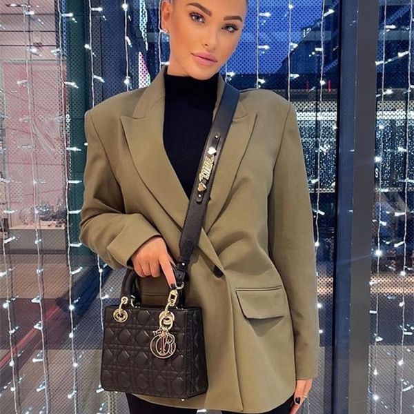 

t moda women oversized double breasted blazer office lady loose classic coat suit jacket female chic outwear outfits 220803, White;black