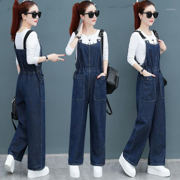 Damen Jumpsuits Strampler Mode Frauen ärmellose Denim Jeans High Street Playsuits Overalls Träger Jumpsuit Strampler Hose mit weitem Bein