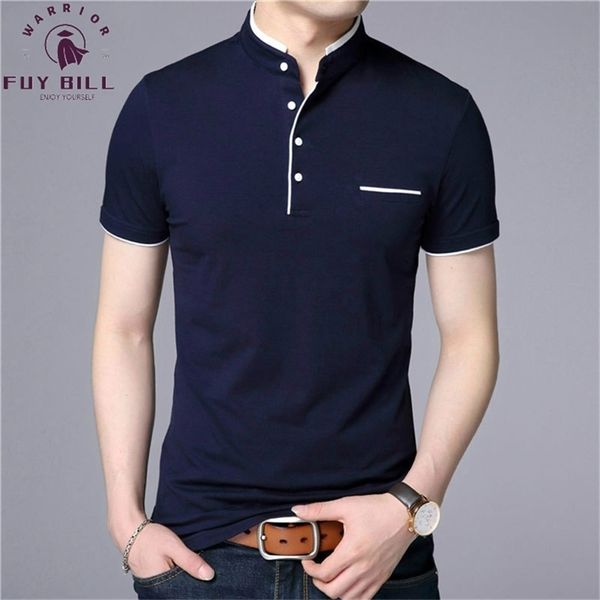 FuyBill Collo alla coreana T-shirt a maniche corte Uomo Primavera Estate Stile Top Uomo Abbigliamento di marca T-shirt in cotone slim fit 220408