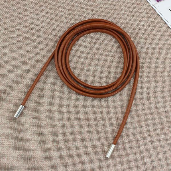

150cm solid simple style woman dresses thin pu belt female leather party womens ceinture femme travel, Black;brown