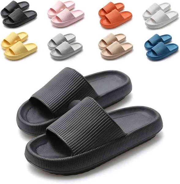 

2022 indoor women spa slippers summer eva soft lovers plarform beach slides non-slip home bathroom men sandals flip flops shoes y220531, Black