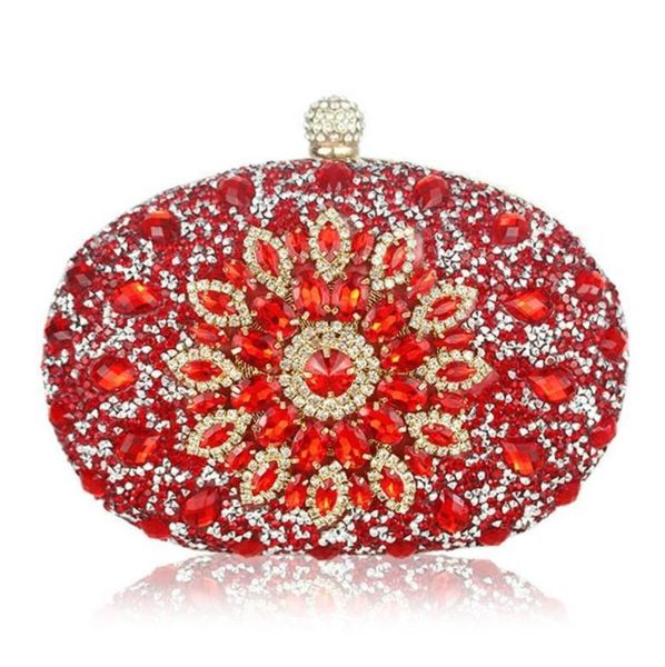 Borsa da pranzo alla moda con fibbia a diamante di girasole Abiti da sera per feste Tutto abbinato Borse a tracolla a tracolla a mano Borsa da sposa