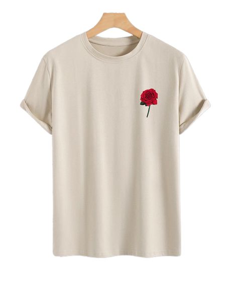 

men floral print tee i6dk#, White;black