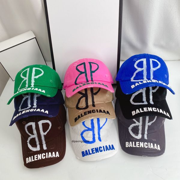 

ball caps paris b balencaigass letter printed 2022 original and correct parisian offset hand-painted graffiti baseball cap ins, Blue;gray
