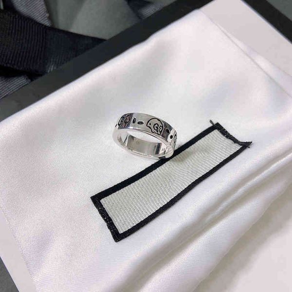 

2023 designer new jewelry ring sterling silver style old elf ghost skull simple double couple ring