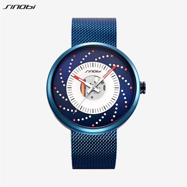 

2022sinobi watch men's waterproof creative personality net with men's luminous gift, Slivery;brown