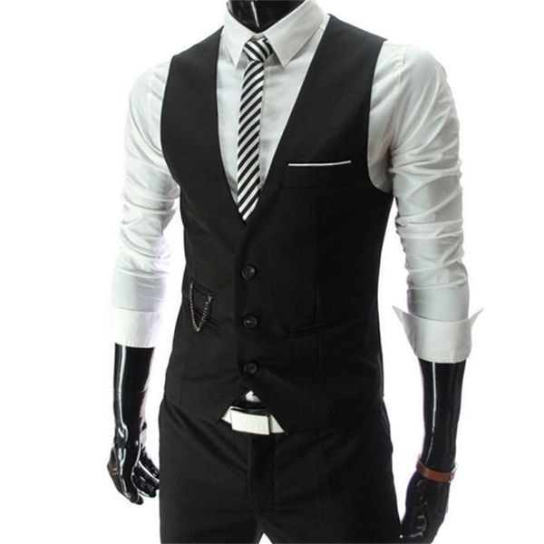 

men's suits blazers arrival dress vests for men slim fit mens suit vest male waistcoat gilet homme casual sleeveless formal business ja, White;black