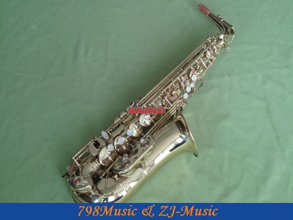 

new professional clear lacquer eb alto saxophone high f# with case
