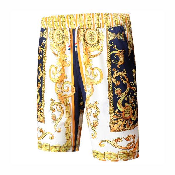 

happyjeffery summer men's baroque hawaii beach bermuda shorts drawstring casual sea cloth for men jog sport sweatpants man holiday shor, White;black